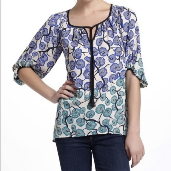 ANTHROPOLOGIE Vanessa Virginia Branching Blooms Blouse - Picture 1 of 8